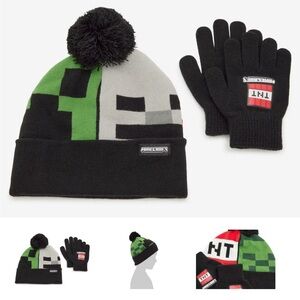 Bioworld Minecraft Kids' Beanie & Glove Set - 2 Pack